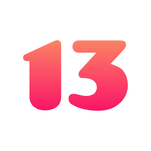 nummer 13 Generic gradient fill icoon