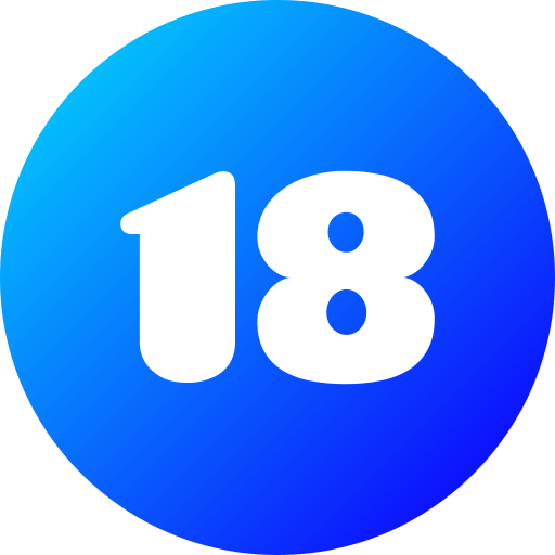 numero 18 Generic gradient fill icona