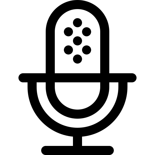 Microfone Basic Rounded Lineal Ícone