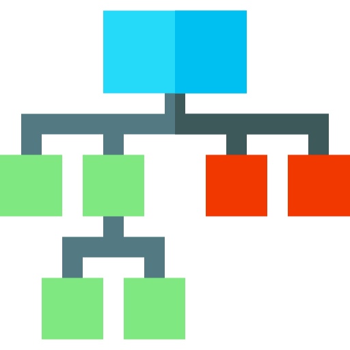 diagramma di flusso Basic Straight Flat icona