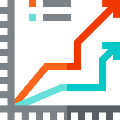 Line chart Basic Straight Flat icon