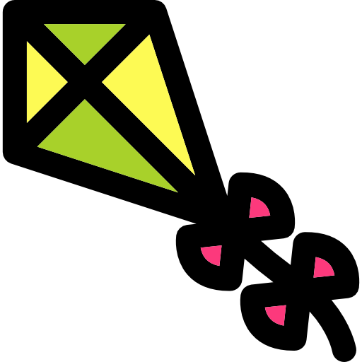 Kite Curved Lineal color icon