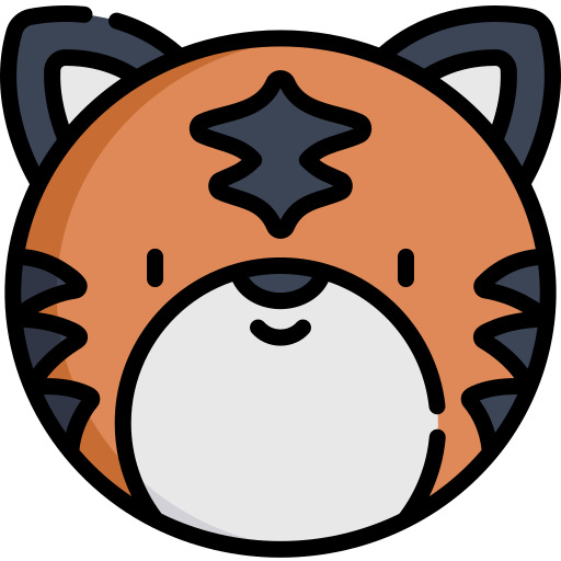 Tiger Kawaii Lineal color icon