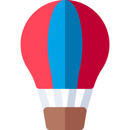 Hot air balloon Basic Rounded Flat icon