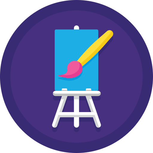 Easel Flaticons Flat Circular icon