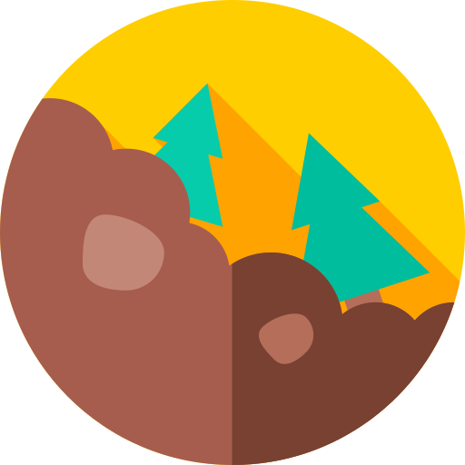 Landslide Flat Circular Flat icon