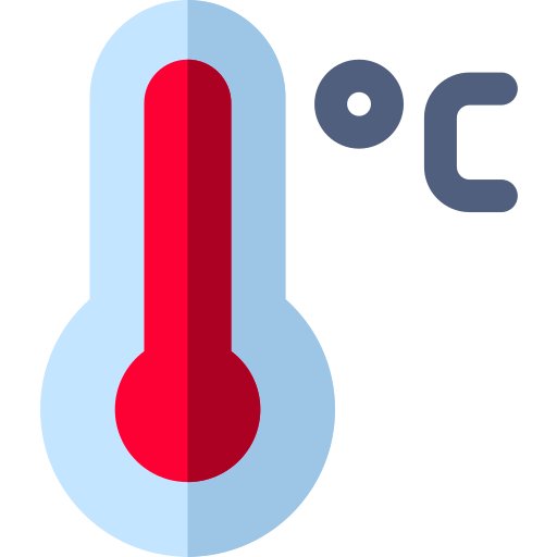 thermomètre Basic Rounded Flat Icône