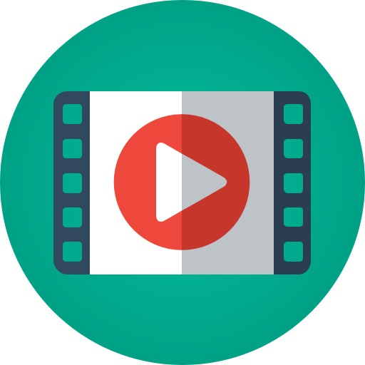 lettore video Flaticons Flat Circular icona