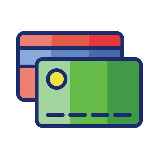 Credit card Flaticons Lineal Color Ícone