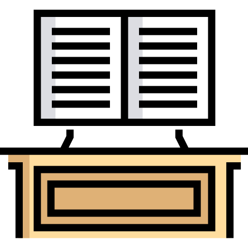 演台 Detailed Straight Lineal color icon