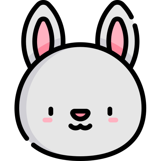 토끼 Kawaii Lineal color icon