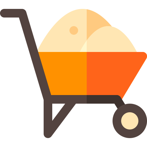 Wheelbarrow Basic Rounded Flat icon