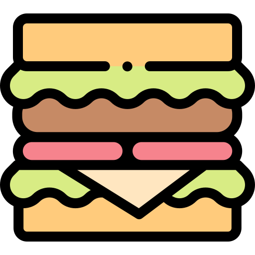 Hamburguer Detailed Rounded Lineal color Ícone