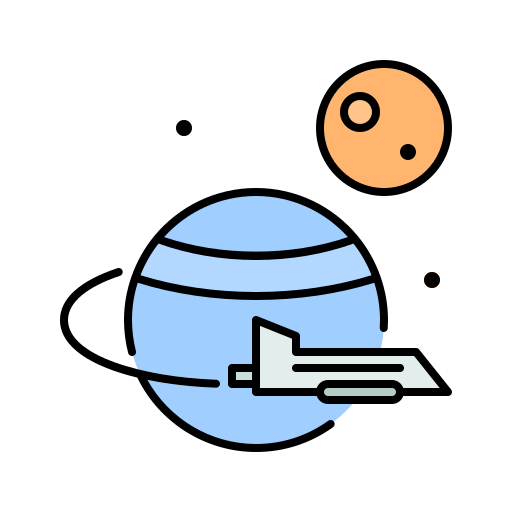 Space ship bqlqn Lineal Color icon