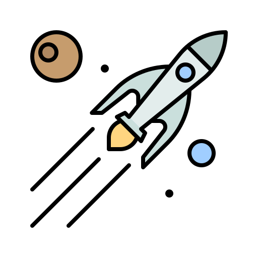 Space ship bqlqn Lineal Color icon