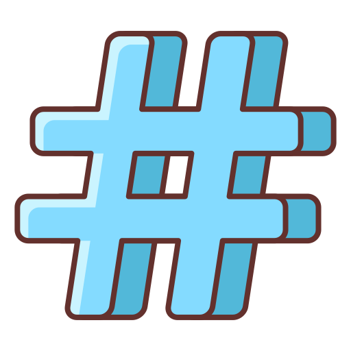 hashtag Flaticons Lineal Color icona