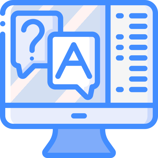 Faqs Basic Miscellany Blue icon