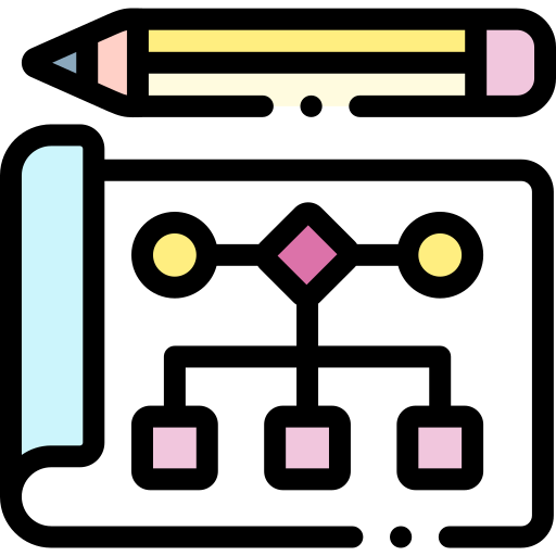 Flowchart Detailed Rounded Lineal color icon