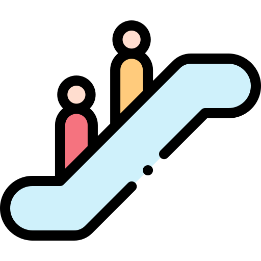 Escalator Detailed Rounded Lineal color icon