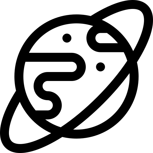 planète Basic Rounded Lineal Icône