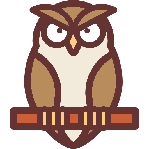 Owl Detailed Rounded Lineal color icon