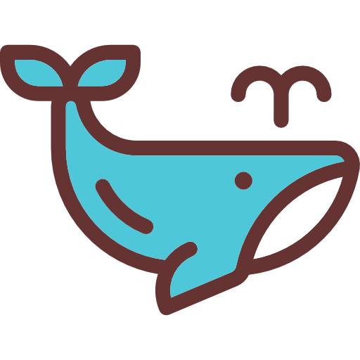 Whale Detailed Rounded Lineal color icon