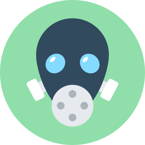 Gas mask Flat Color Circular icon