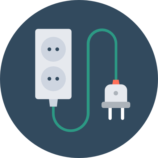 Plug Flat Color Circular icon