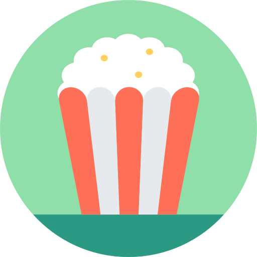 Popcorn Flat Color Circular icon