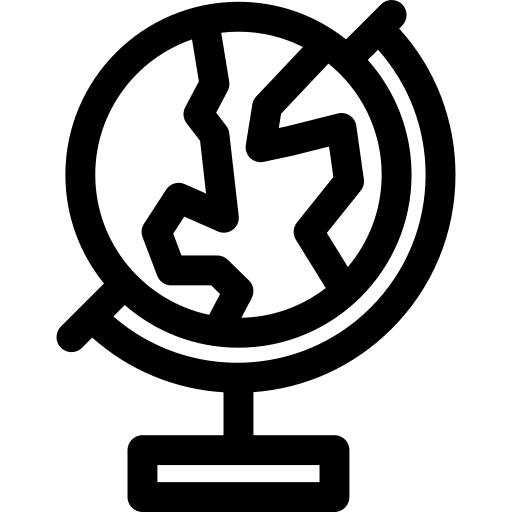 wereldbol Basic Rounded Lineal icoon