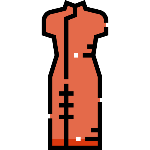 cheongsam Detailed Straight Lineal color icon