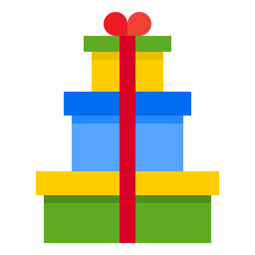 Gift boxes srip Flat icon