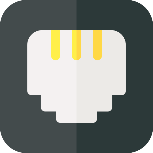rj45 Basic Rounded Flat icoon