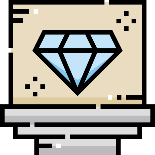 Diamond Detailed Straight Lineal color icon