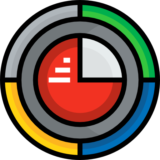 cirkeldiagram Detailed Straight Lineal color icoon