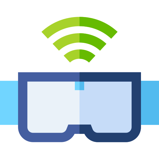 Virtual reality glasses Basic Straight Flat icon