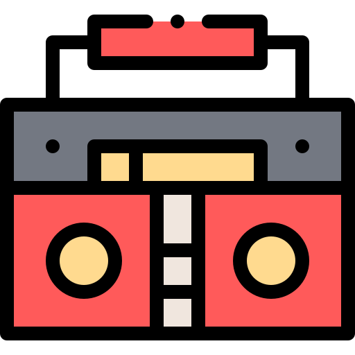 boombox Detailed Rounded Lineal color Ícone