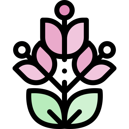 Flower Detailed Rounded Lineal color icon