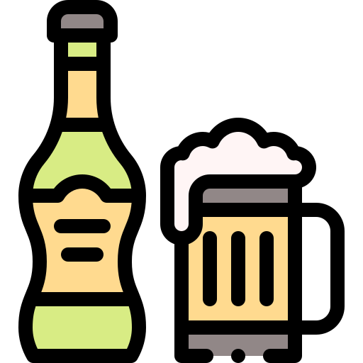 Beer Detailed Rounded Lineal color icon