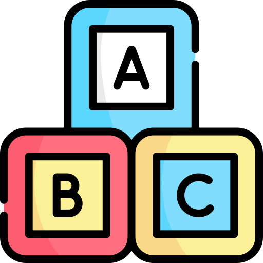 abc block Kawaii Lineal color icon