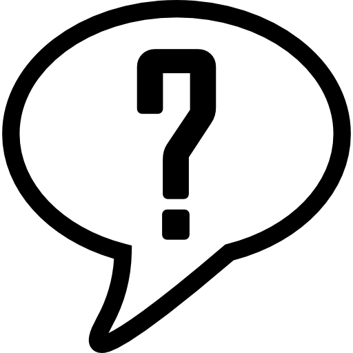 Speech balloon outline with question mark  icon