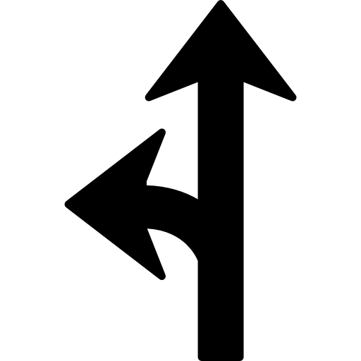 Arrow junction one to the left  icon