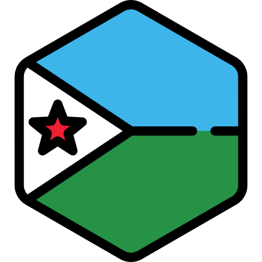 dschibuti Flags Hexagonal icon