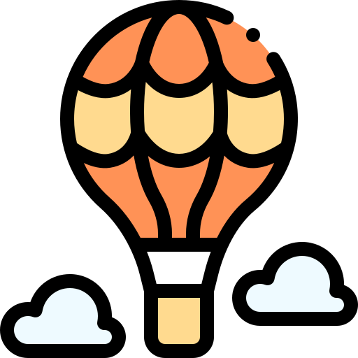 Hot air balloon Detailed Rounded Lineal color icon