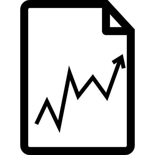 Document with line chart  icon