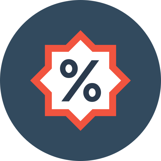 percentagem Flat Color Circular Ícone