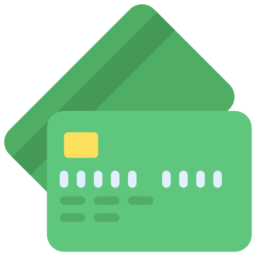 Credit cards Juicy Fish Flat icon