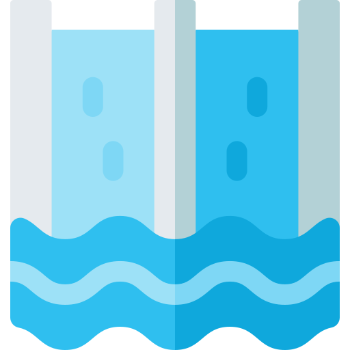 barrage hydroélectrique Basic Rounded Flat Icône