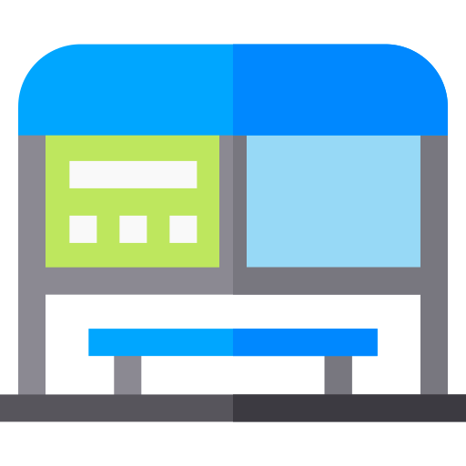 Bus stop Basic Straight Flat icon