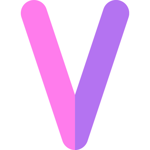 v Basic Rounded Flat Ícone